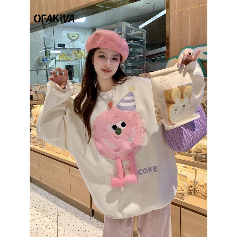 Áo Sweater Tay Dài Thêu Họa Tiết Hoạt Hình Thời Trang Mùa Thu 2023 Cho Nữ