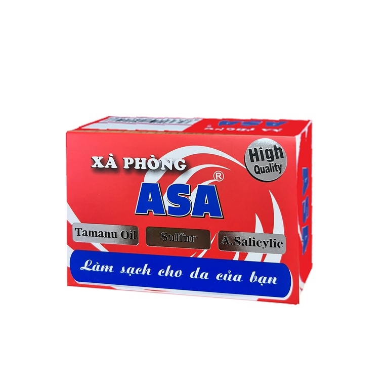 Xà bông ASA - ngừa mụn - lác - lang ben - nấm da - Hộp 120g gồm 4 cục nhỏ