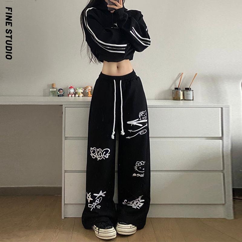 Quần Dài Thể Thao Ống Rộng Phong Cách hip hop Cá Tính