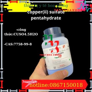 Hóa Chất: Copper sulfate pentahydrate CuSO4.5H2O - Đồng sunfat nuôi tinh thể màu xanh dương 500g T.Quốc