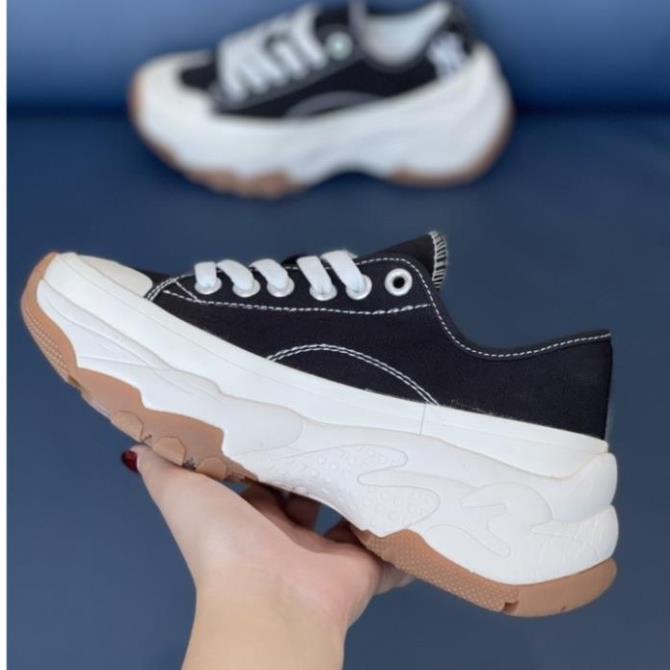 Giày mlb chunky NY đen cao cổ, Giày mlb chunky nam nữ đế nâu mới hàng 11 full bill box túi hộp