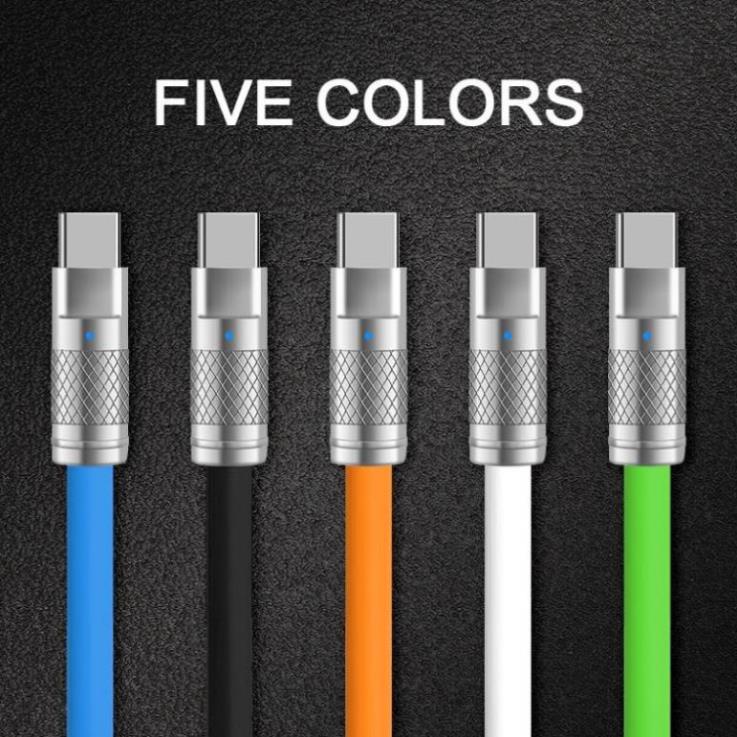 Cáp Sạc Nhanh 3 đầu Hợp Kim Kẽm 120W 6A Dây Silicone