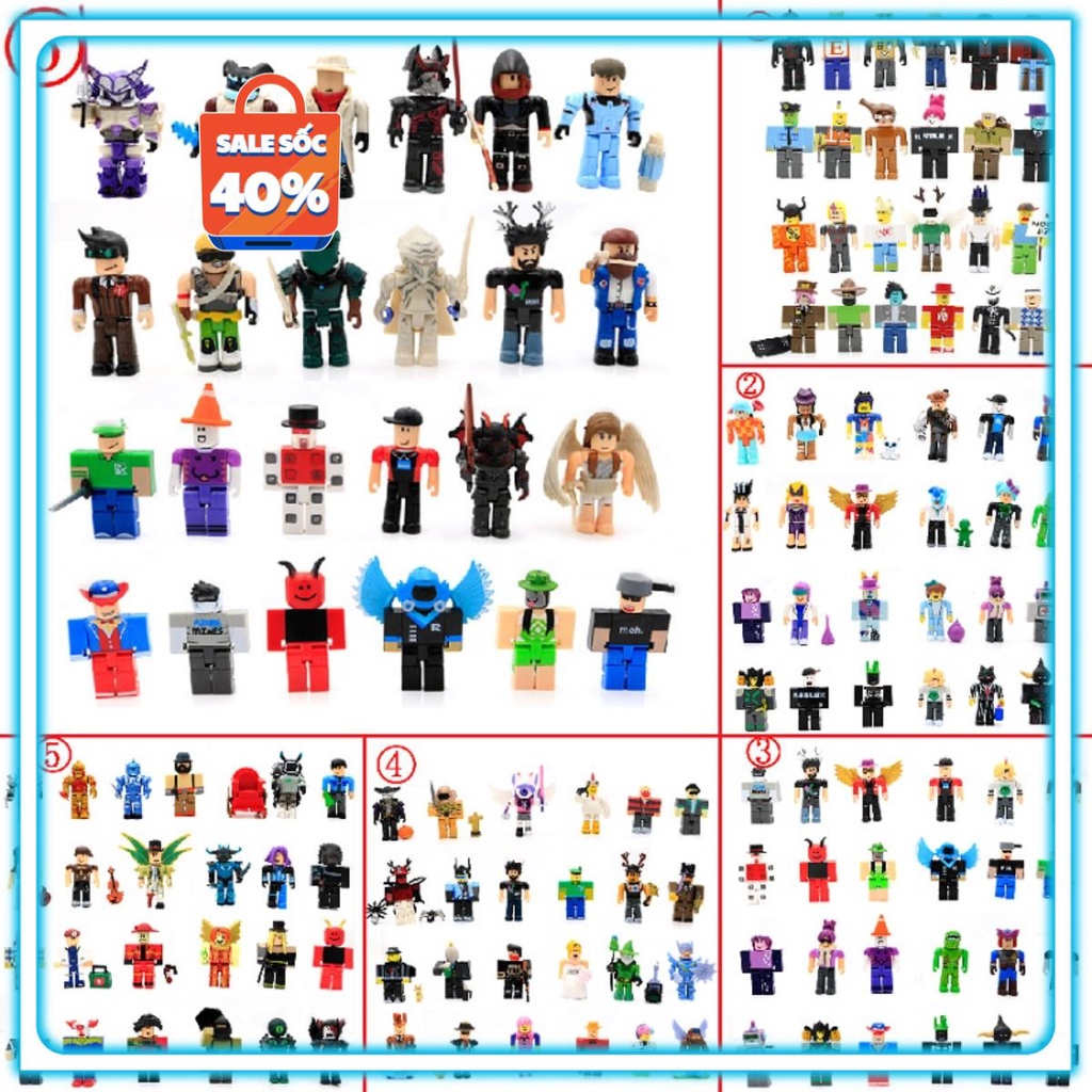 Thanh lí Set 24 Mô Hình Đồ Chơi Nhân Vật roblox Phiên Bản 1-6 có tặng kèm xe