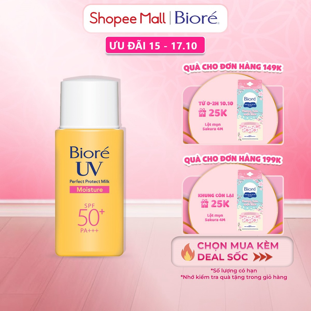 Bioré Sữa Chống Nắng Bảo Vệ Hoàn Hảo DƯỠNG ẨM Biore UV SPF50+/PA+++ 25ML