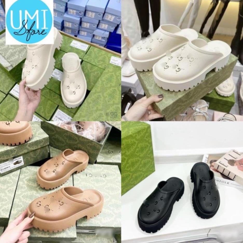 Giày sục gucci nữ đế cao 5cm, Dép sục cross GG độn đế đủ màu cao cấp hot trend 2023 -