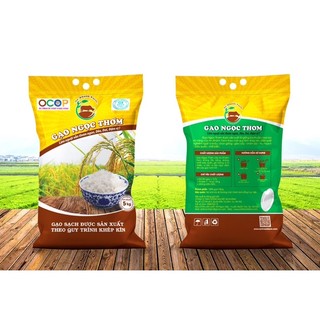 GẠO NGỌC THƠM THƯỢNG HẠNG An Khánh Farm HANoi (bao 5kg) - GẠO THƠM DẺO ko ĐÁNH BÓNG