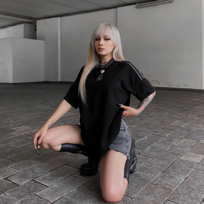 Áo Thun Ringer SAIGONESE Cotton Tee Phối Viền Tay Unisex Nam Nữ / Đen Seller Localbrand