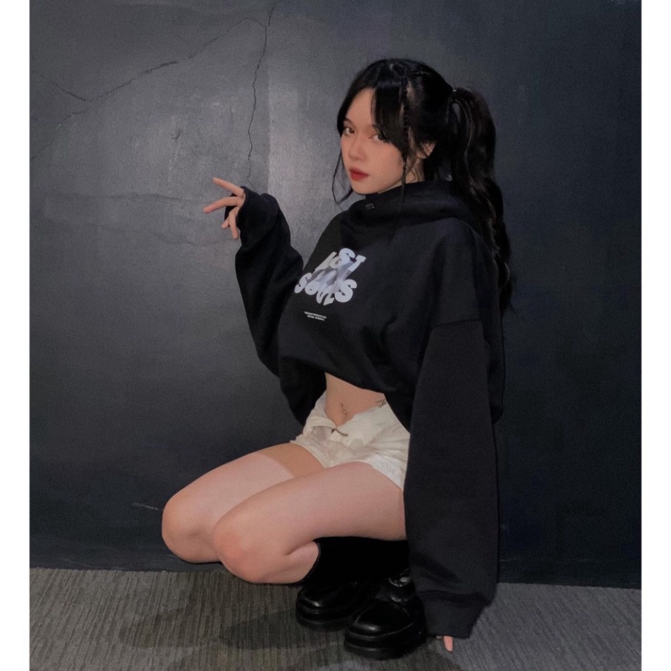 Áo hoodie unisex PRETTY, Hoodie form rộng mũ 2 lớp vải nỉ bông Cotton 300gsm