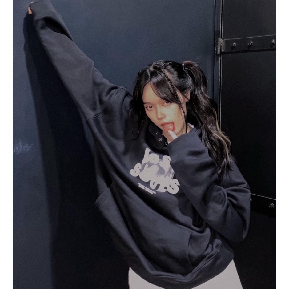 Áo hoodie unisex PRETTY, Hoodie form rộng mũ 2 lớp vải nỉ bông Cotton 300gsm