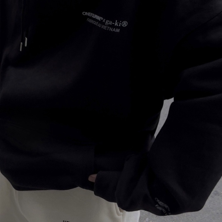 Áo Hoodie One&Ga, áo hoodie form rộng mũ 2 lớp tay phồng chất nỉ bông 100%cotton premium