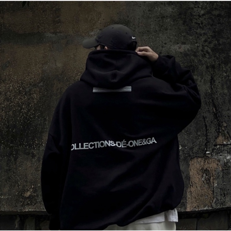 Áo Hoodie One&Ga, áo hoodie form rộng mũ 2 lớp tay phồng chất nỉ bông 100%cotton premium