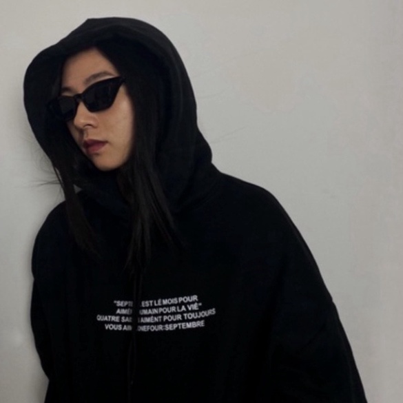 Áo hoodie unisex Un Humain, Hoodie form rộng mũ 2 lớp vải nỉ bông Cotton 300gsm