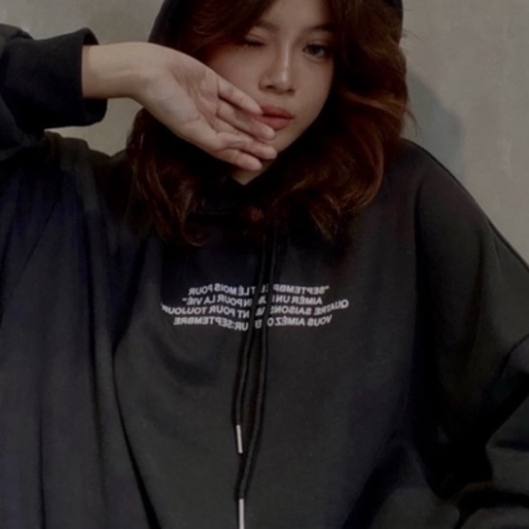 Áo hoodie unisex Un Humain, Hoodie form rộng mũ 2 lớp vải nỉ bông Cotton 300gsm