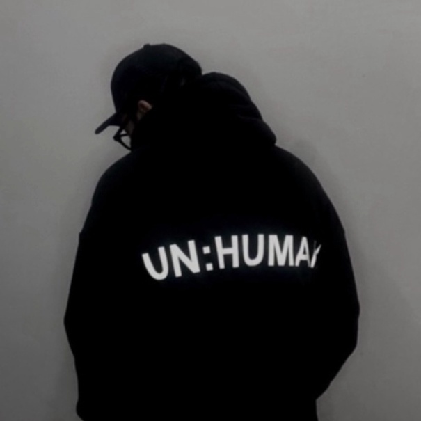 Áo hoodie unisex Un Humain, Hoodie form rộng mũ 2 lớp vải nỉ bông Cotton 300gsm