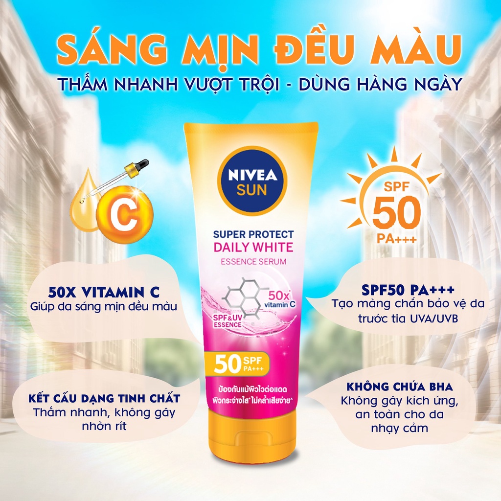 Bộ 2 Serum Chống Nắng Toàn Thân NIVEA SPF0 PA+++ Sáng Mịn Đều Màu Da (180 ml) - 86092