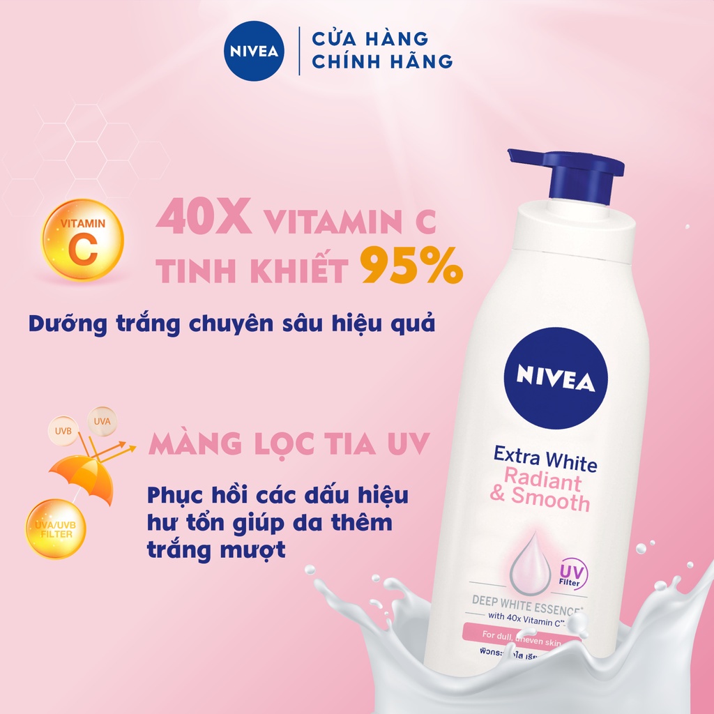 Bộ Đôi Sữa Dưỡng Thể NIVEA Dưỡng Sáng & Mịn Da Chuyên Sâu Ngày & Đêm (350 ml)