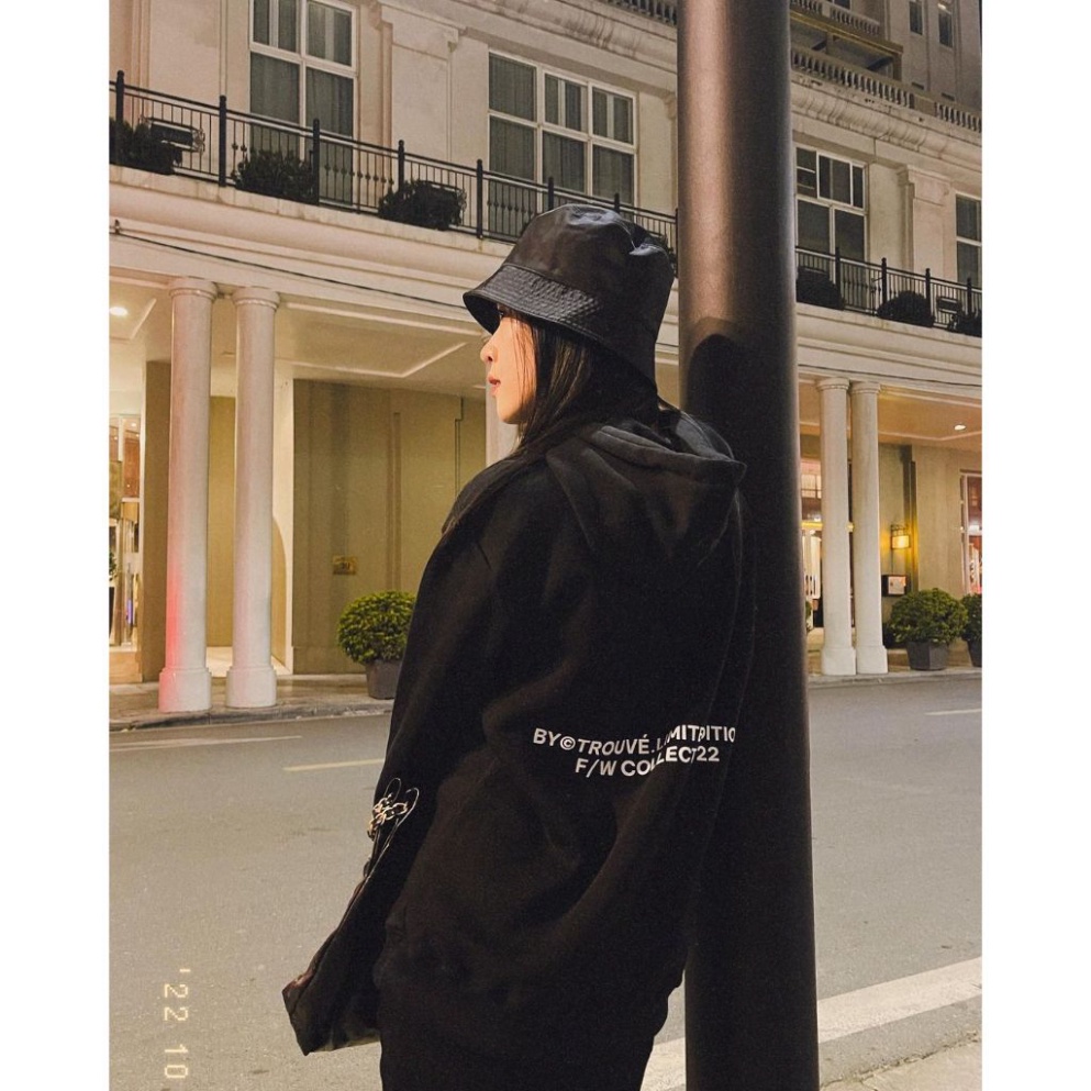 Áo Hoodie Private Treasure, Áo nỉ form rộng mũ 2 lớp tay phồng chất nỉ bông 100%cotton premium