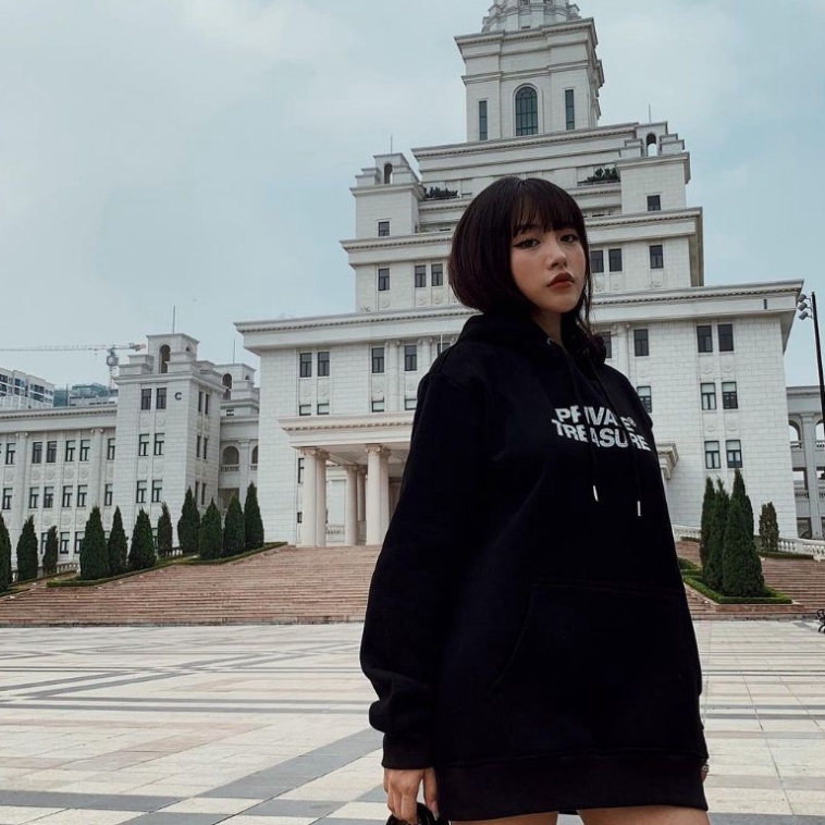 Áo Hoodie Private Treasure, Áo nỉ form rộng mũ 2 lớp tay phồng chất nỉ bông 100%cotton premium