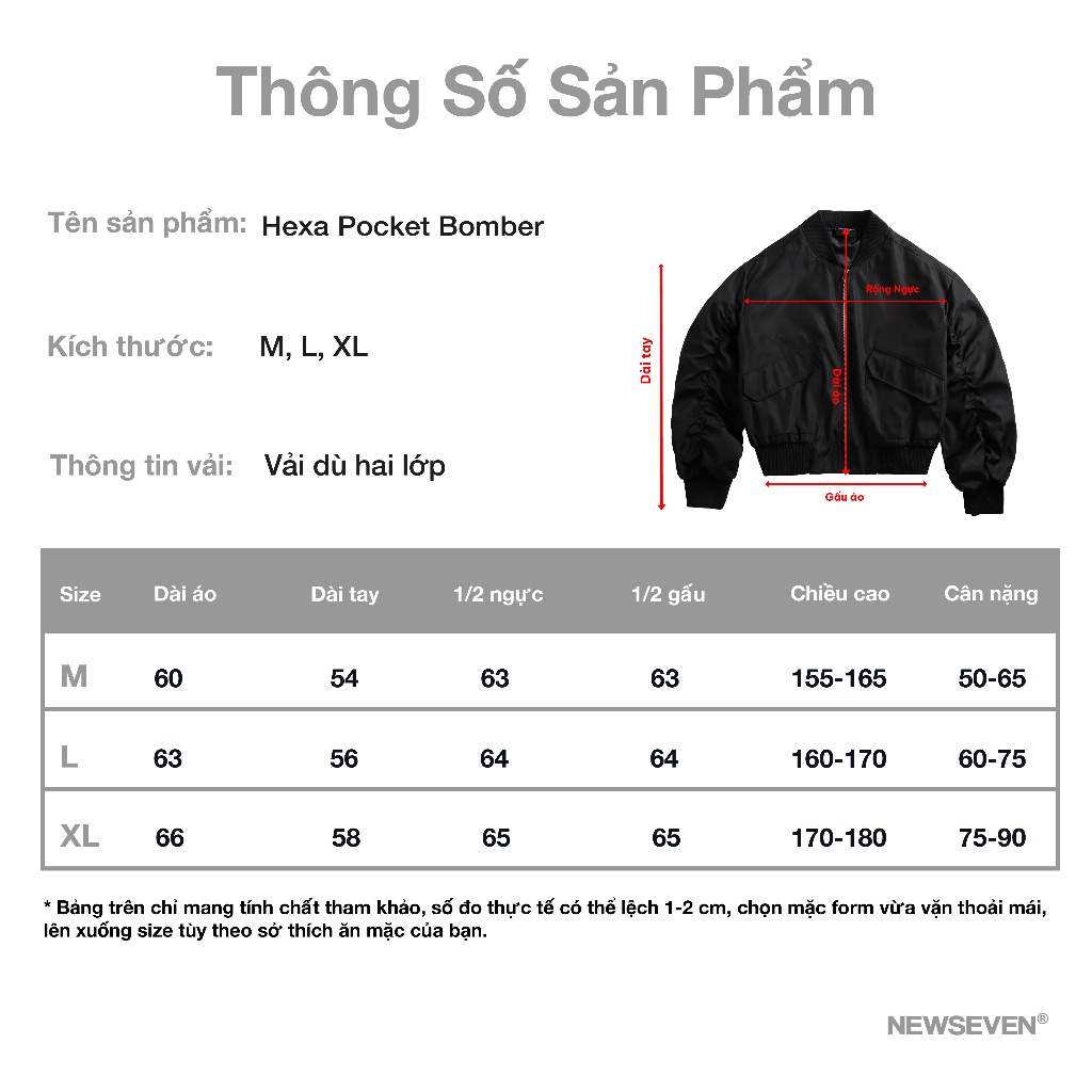 Áo Khoác Bomber Gió NEWSEVEN Hexa Pockets Bomber AK.257 seller.localbrand