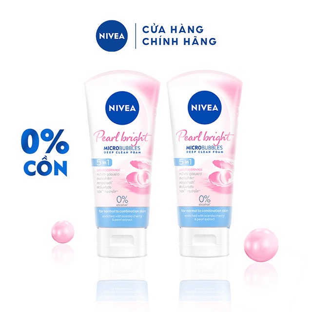 Bộ 2 Sữa Rửa Mặt NIVEA Pearl Bright Dưỡng Sáng Da Ngọc Trai (100 g) - 81295