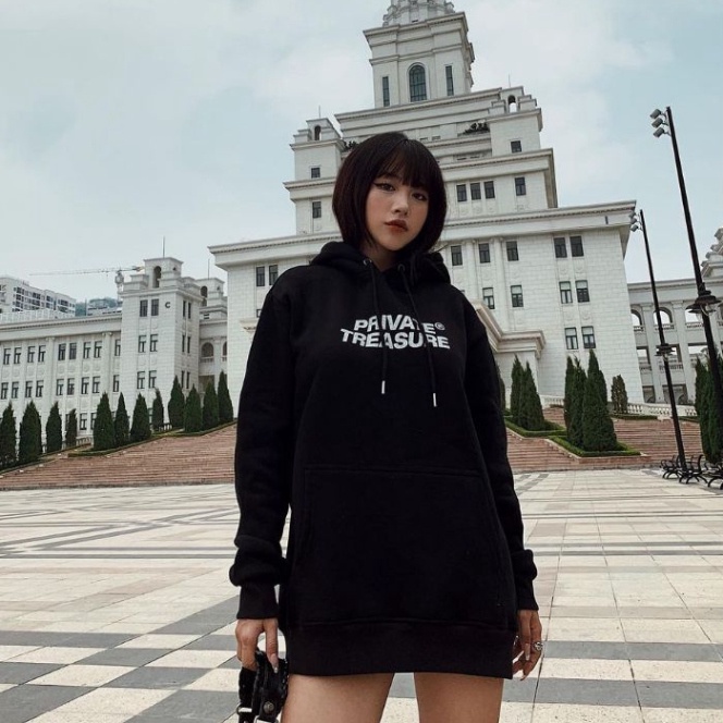 Áo Hoodie Private Treasure, Áo nỉ form rộng mũ 2 lớp tay phồng chất nỉ bông 100%cotton premium