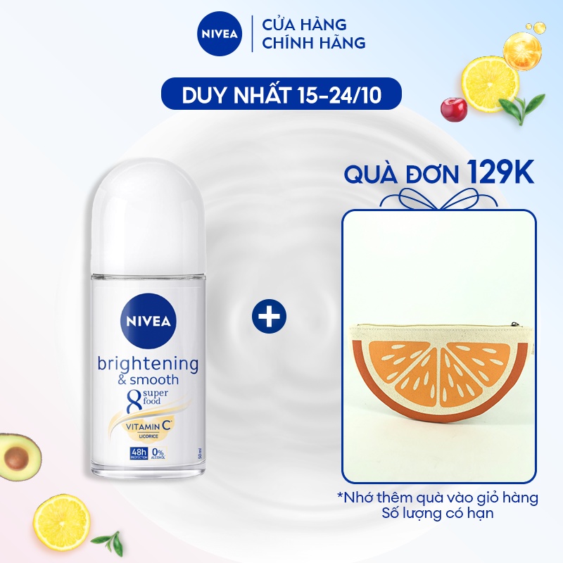 Lăn Ngăn Mùi NIVEA Sáng Mịn | Mờ Thâm | Se Khít Lỗ Chân Lông (50 ml) - 81644