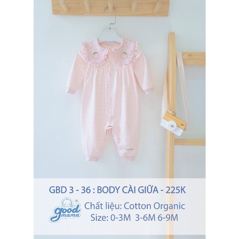 Body dài thu đông Goodmama chất liệu cotton cho bé trai bé gái