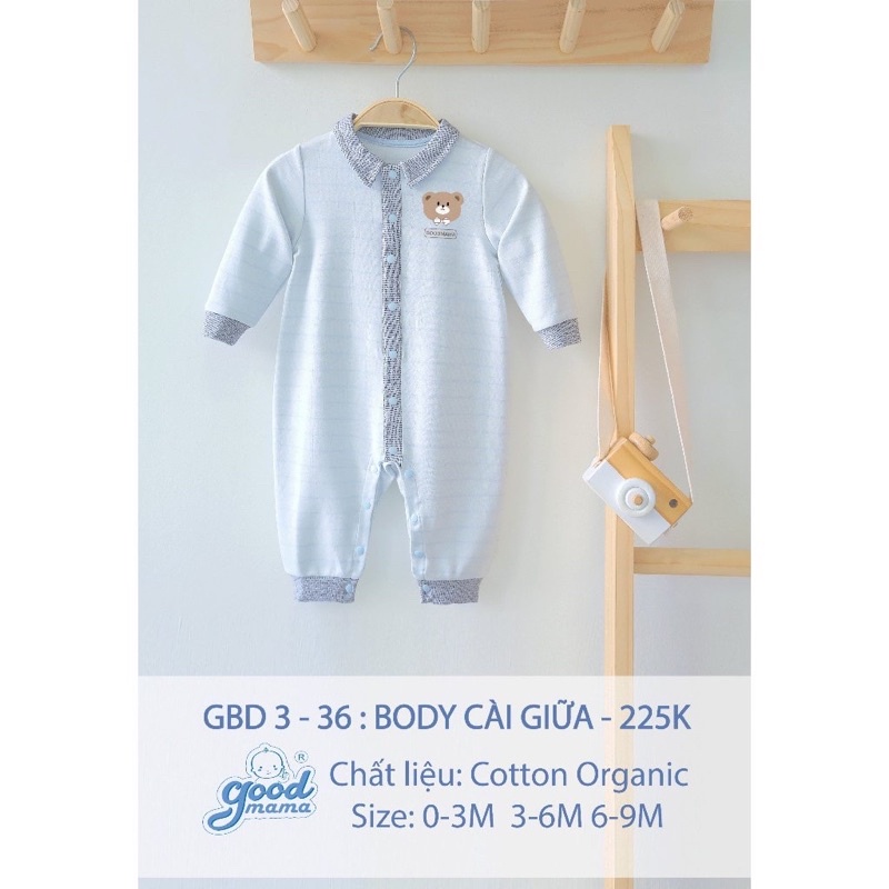 Body dài thu đông Goodmama chất liệu cotton cho bé trai bé gái