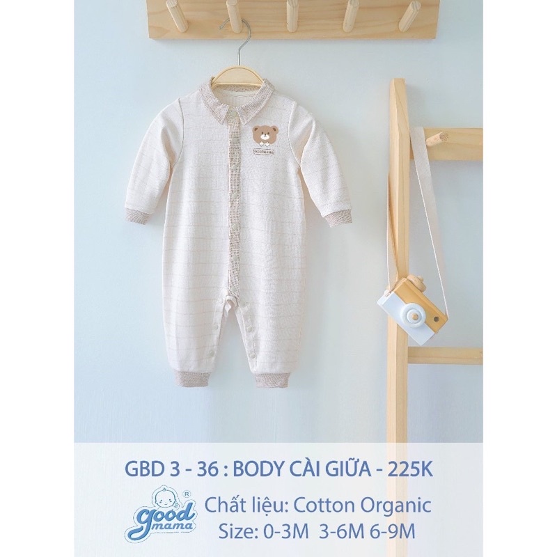 Body dài thu đông Goodmama chất liệu cotton cho bé trai bé gái