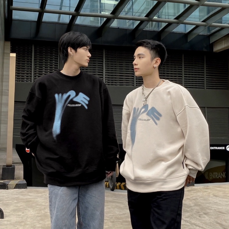 Áo SWEATER SHigh Waves Sweater ,Áo Sweater 2 lớp tay phồng chất nỉ bông 100%cotton premium