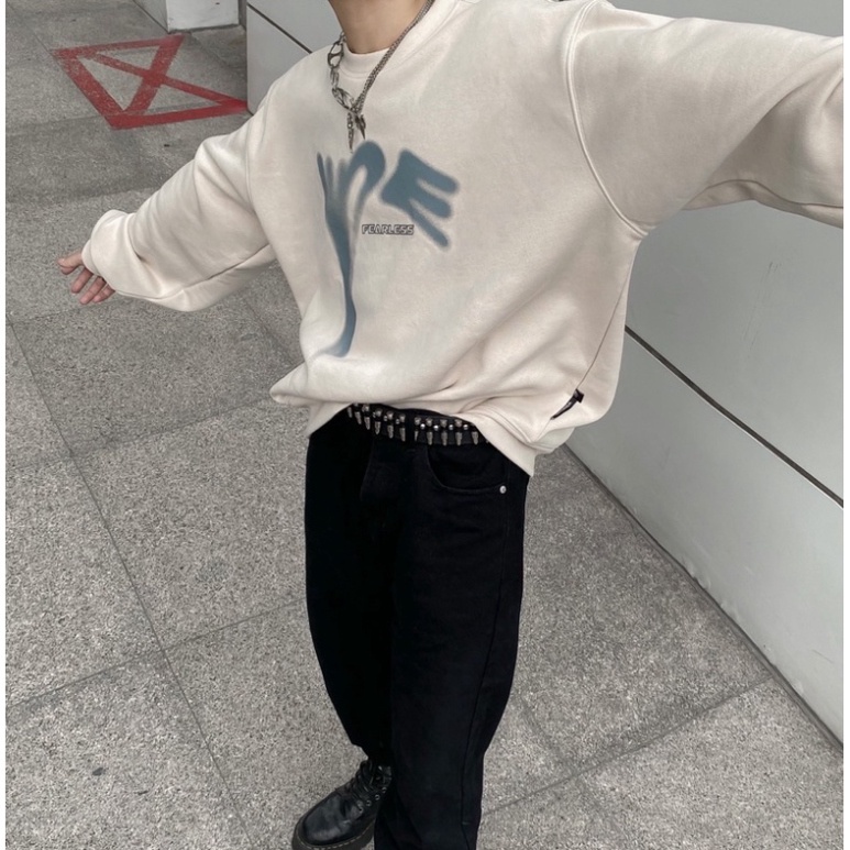 Áo SWEATER SHigh Waves Sweater ,Áo Sweater 2 lớp tay phồng chất nỉ bông 100%cotton premium