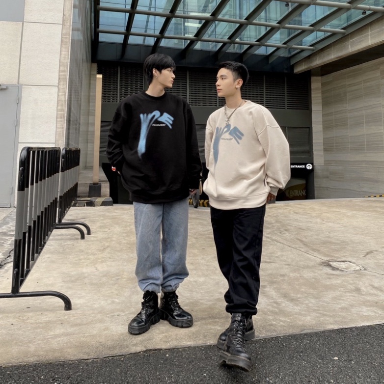 Áo SWEATER SHigh Waves Sweater ,Áo Sweater 2 lớp tay phồng chất nỉ bông 100%cotton premium