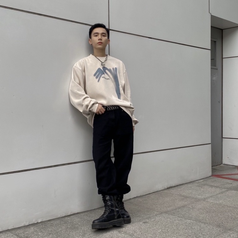 Áo SWEATER SHigh Waves Sweater ,Áo Sweater 2 lớp tay phồng chất nỉ bông 100%cotton premium