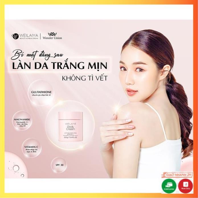 Kem kích trắng nâng tone Weilaiya White Tone-Up Body Cream SPF30 PA+++ 200g - DORIS