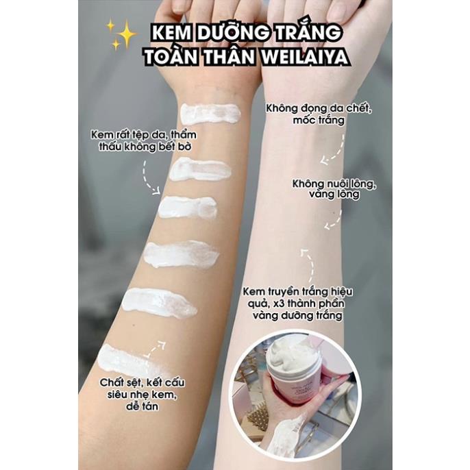 Kem kích trắng nâng tone Weilaiya White Tone-Up Body Cream SPF30 PA+++ 200g - DORIS