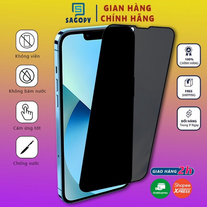 Kính cường lực iphone S P chống nhìn trộm không Full màn cho 6 7 8plus X XsMax 11 11 ProMax 12 ProMax 14Plus 13 ProMax