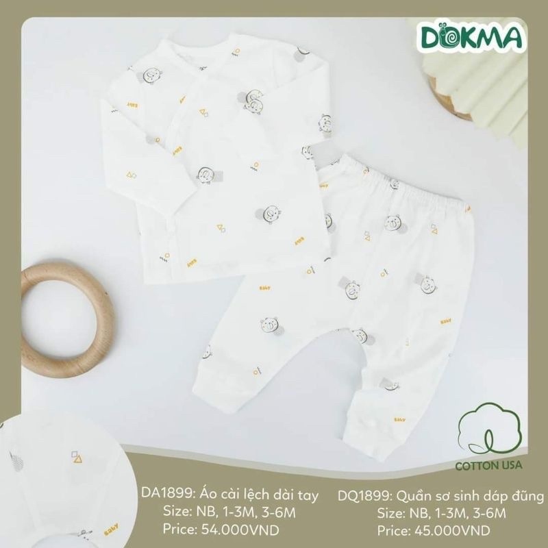 Bộ sơ sinh dokma dài tay chất cotton giá rẻ