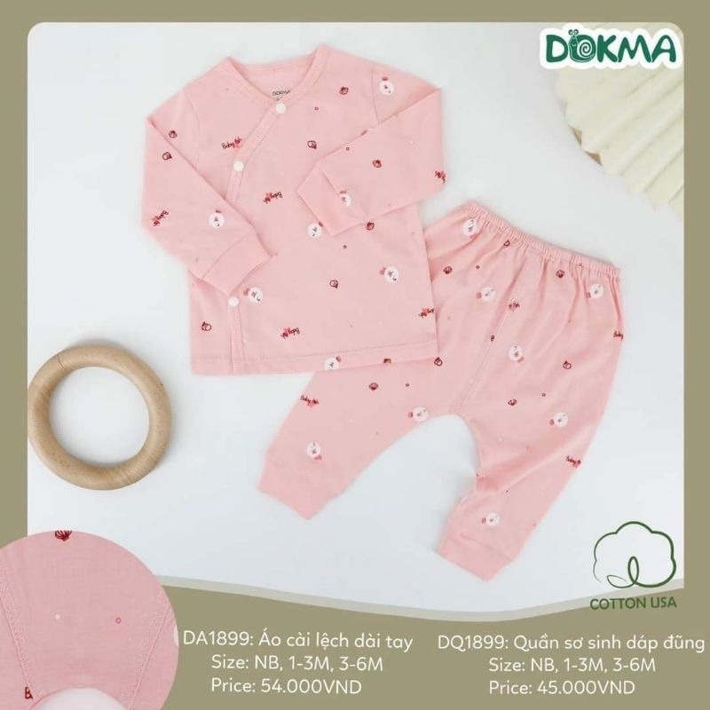 Bộ sơ sinh dokma dài tay chất cotton giá rẻ