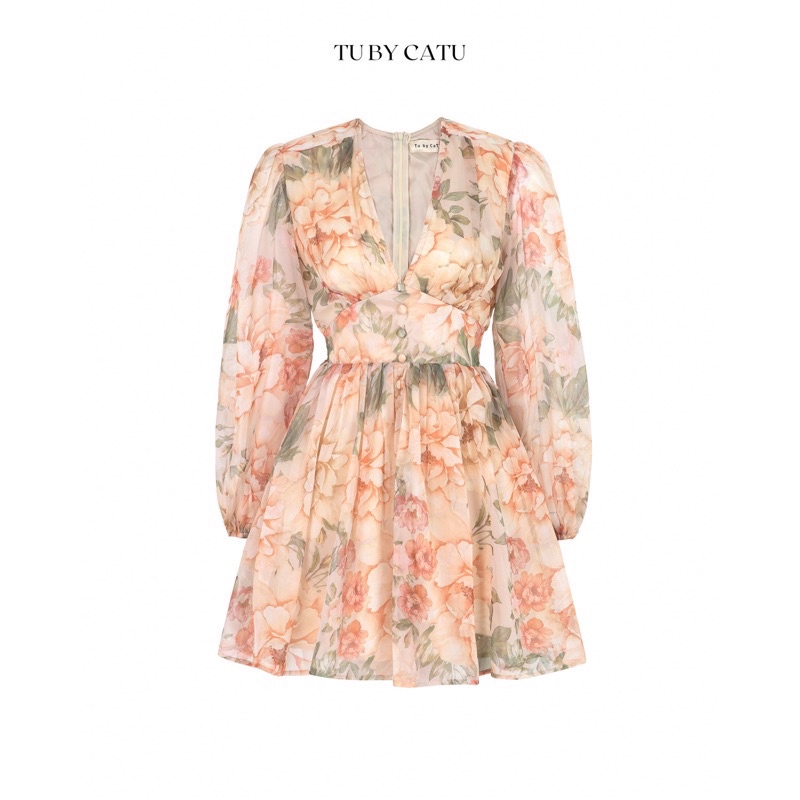 TUBYCATU | Jumpsuit tơ nâu nút ngọc