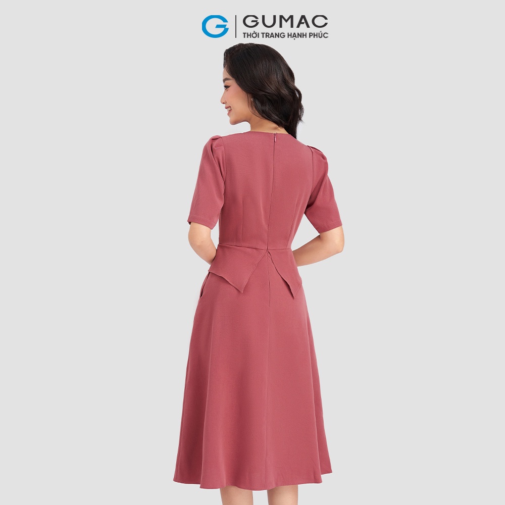 Đầm Peplum dáng xòe phối belt sang trọng GUMAC DD03028