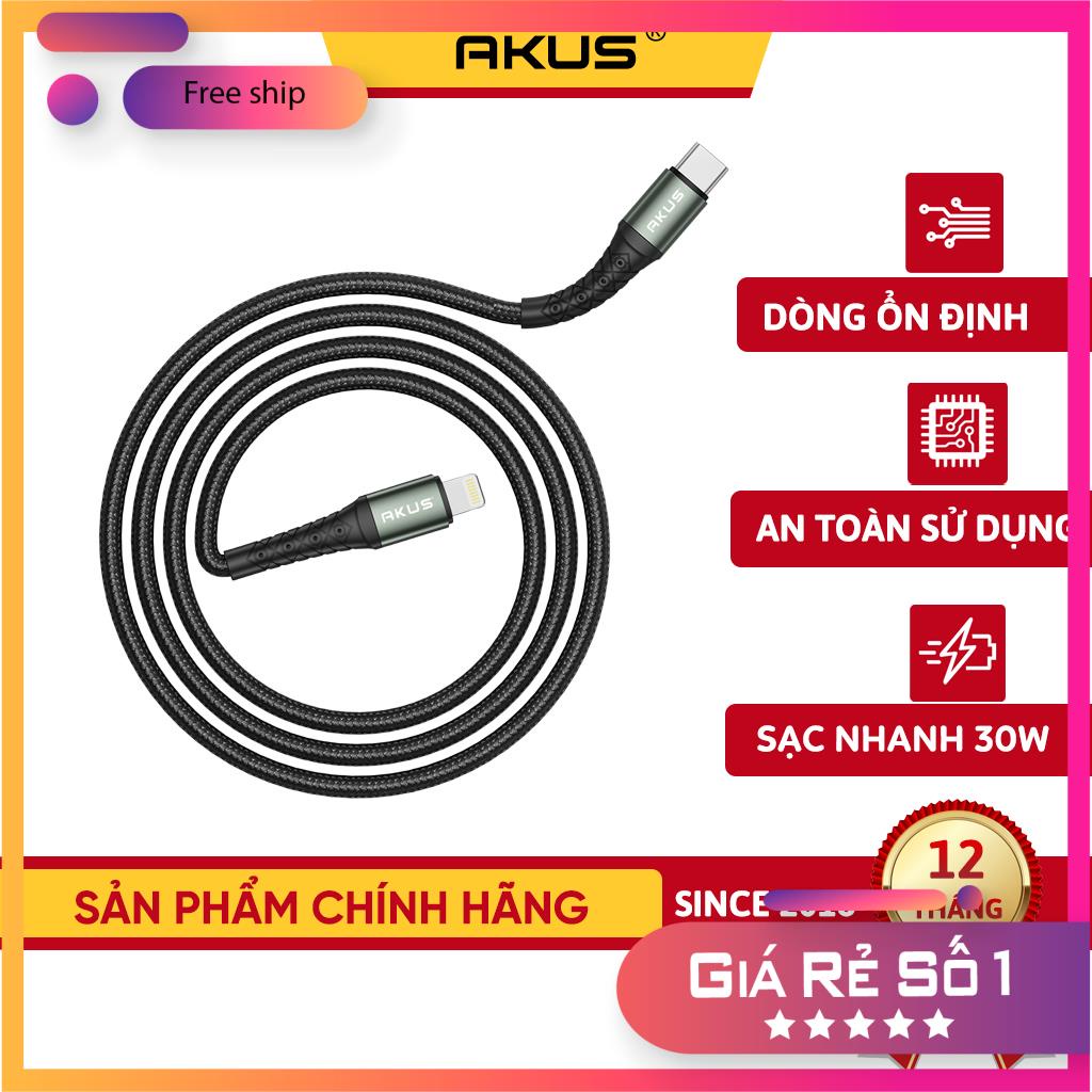 Dây cáp sạc nhanh 30W C to C và C to L - AKUS D312Pro