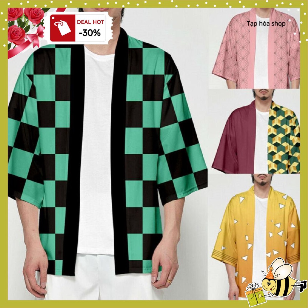 Tất tay Áo Khoác Cosplay Nhân Vật Anime Agatsuma Zenitsu Tomioka Giyuu Kamado Tanjiro Kamado Nezuko tặng kèm xe