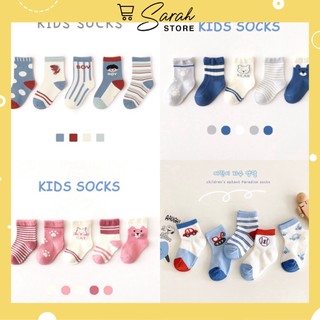 Set 5 đôi tất vớ cổ cao cho bé 0-2 tuổi, tất cổ cao cho bé trai bé gái