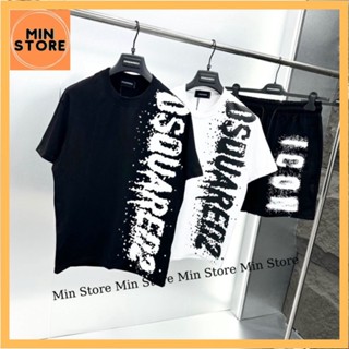  Bộ Đồ Nam Cộc Tay Mặc Hè In Chữ DSQ2 ICON Graffiti Vảy Sơn Dọc . Bộ Quần Áo Thể Thao Siêu Cấp Cho Các Boy Phố Đi Du Lịch 