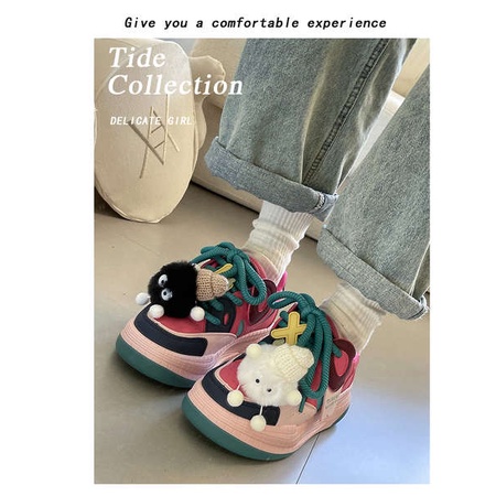 Giày Thể Thao Đế Dày Tăng Chiều Cao In Họa Tiết Hoạt Hình Thời Trang Thu Đông 2023 Cho Nữ