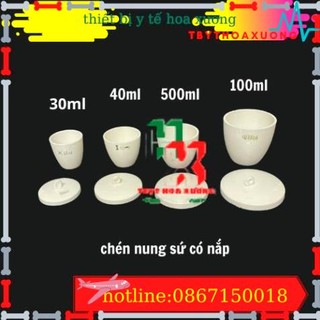 Chén nung sứ có nắp dùng cho phòng thí nghiệm - LABHN