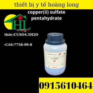 Hóa Chất: Copper sulfate pentahydrate CuSO4.5H2O - Đồng sunfat nuôi tinh thể màu xanh dương 500g T.Quốc