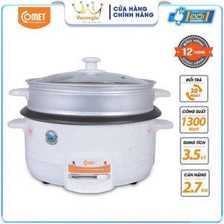 Nồi lẩu điện 3.5l comet cm7732 - hàng chính hãng bảo hành 12 tháng