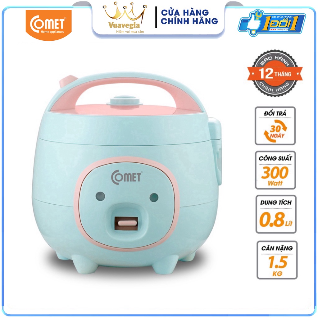 Nồi cơm điện mini nắp gài COMET CM8006 - Hàng Chính Hãng Bảo Hành 12 Tháng