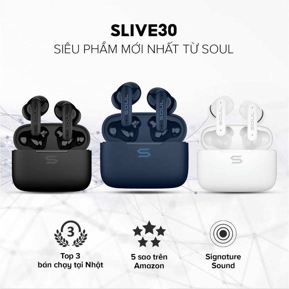 Tai nghe Truewireless soul s-live 30-Enc chống ồn IPX4 chống nước Bluetooth 5.3 độ trễ 60ms bảo hành 12 tháng